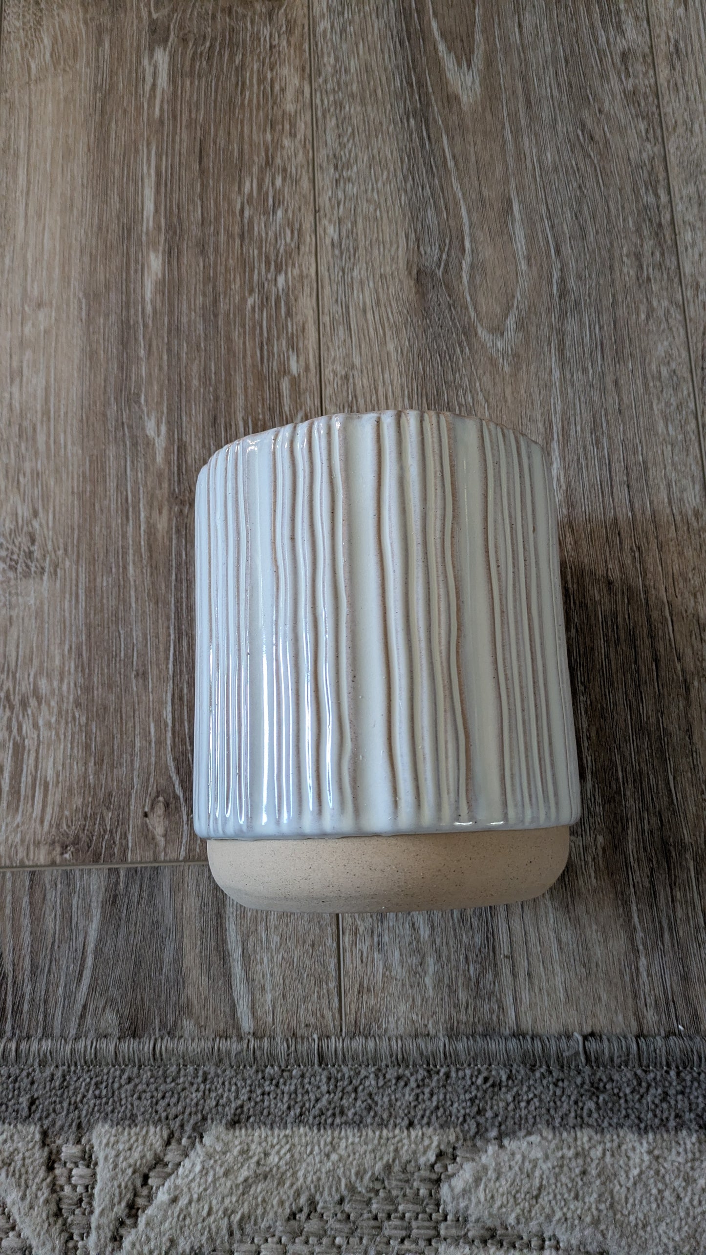 Tall White Modern Pot 6"