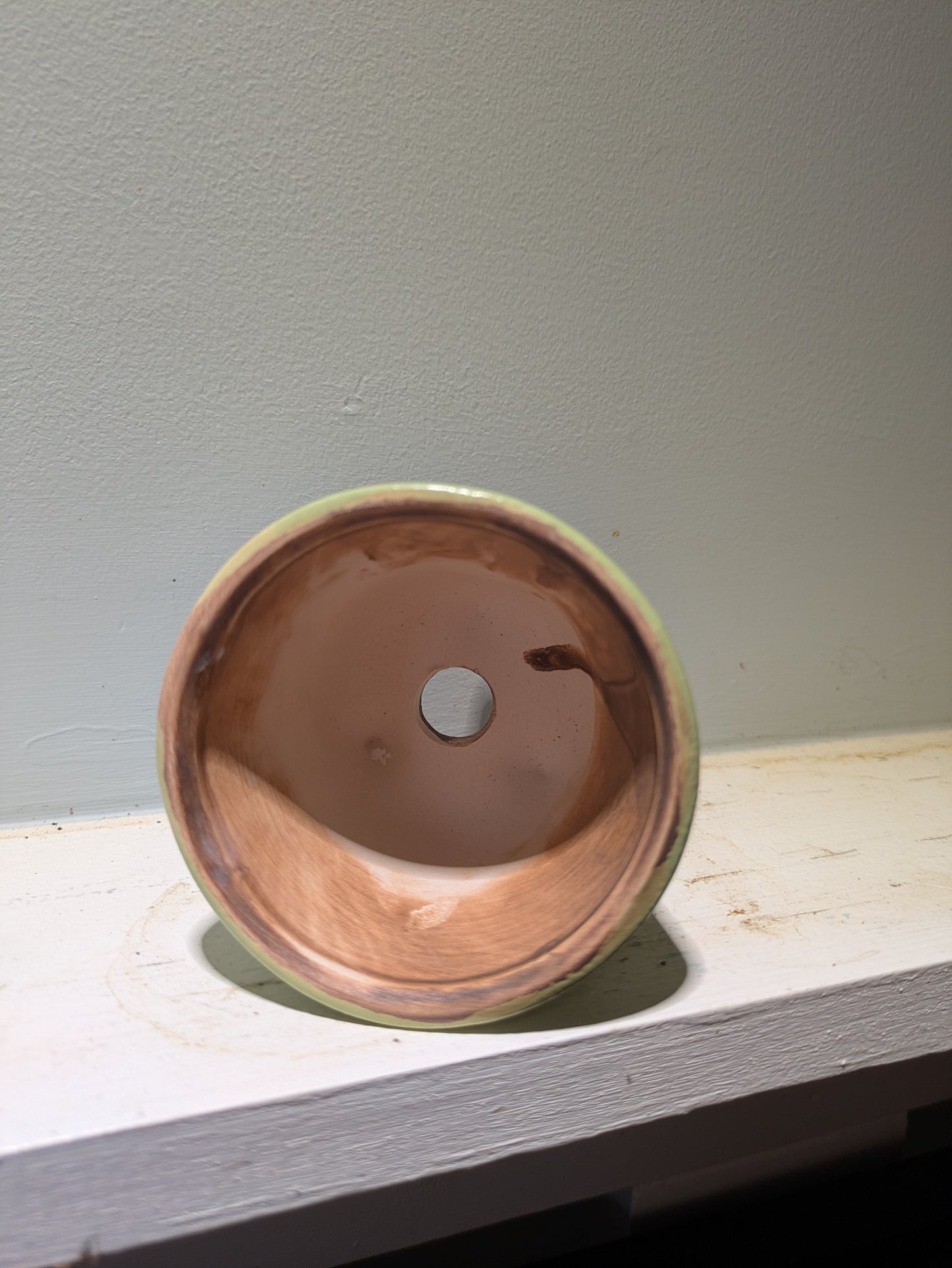 Green Korean Style Handpainted Planter Pot 3"