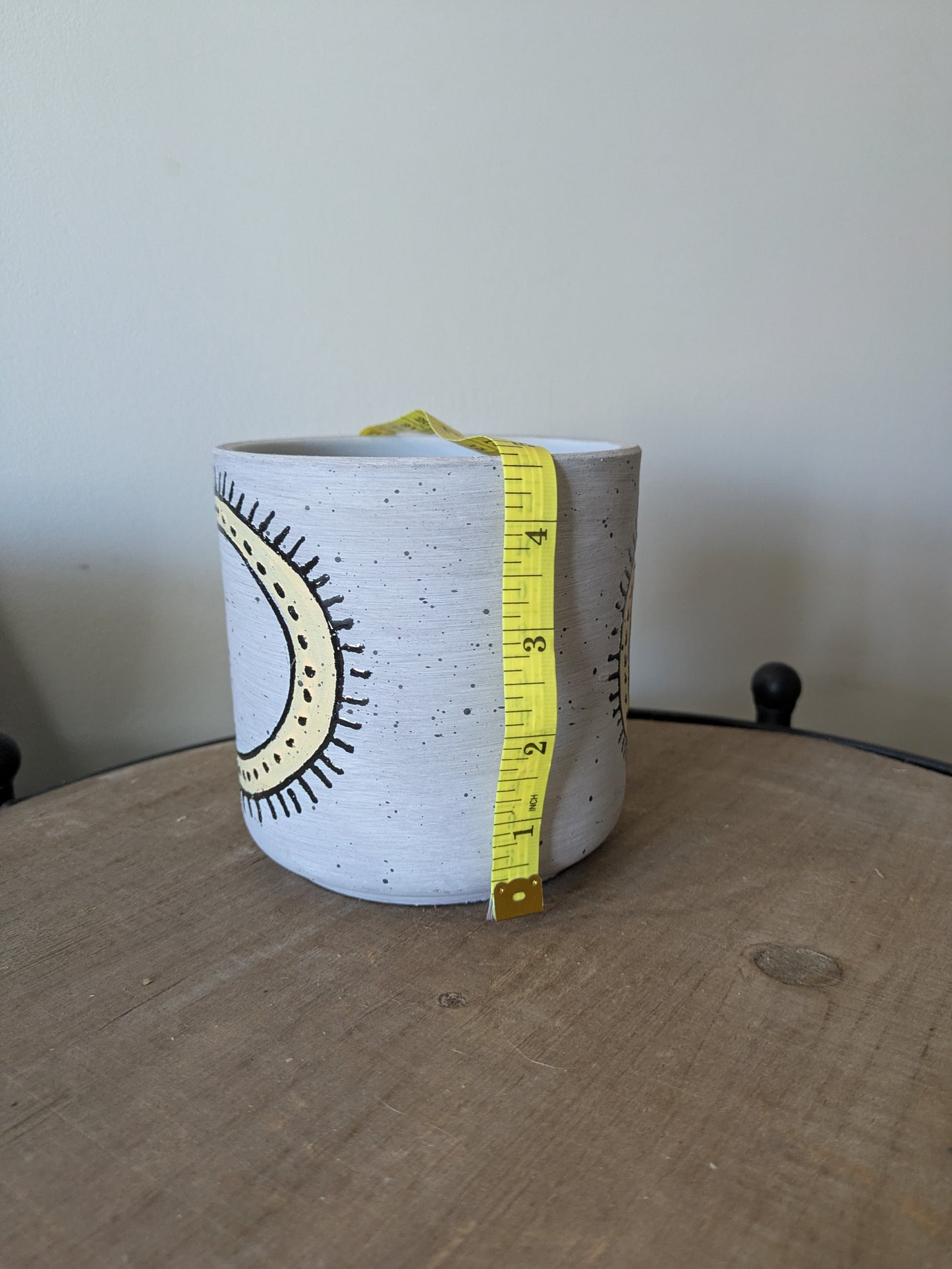 Modern Sun Concrete Planter Pot 5"