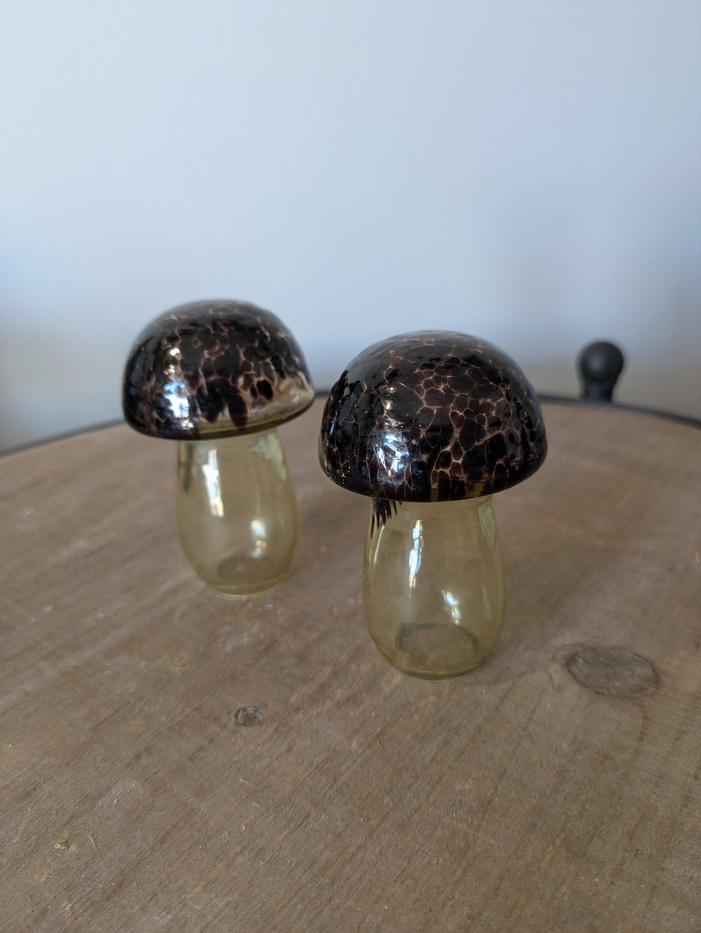 Glass Mushroom Fairy Garden Terrarium Decor 3" Brown