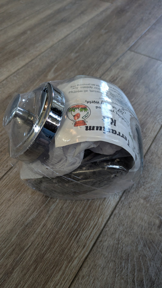 Side Sitting Glass Terrarium Kit 8" Metal Lid