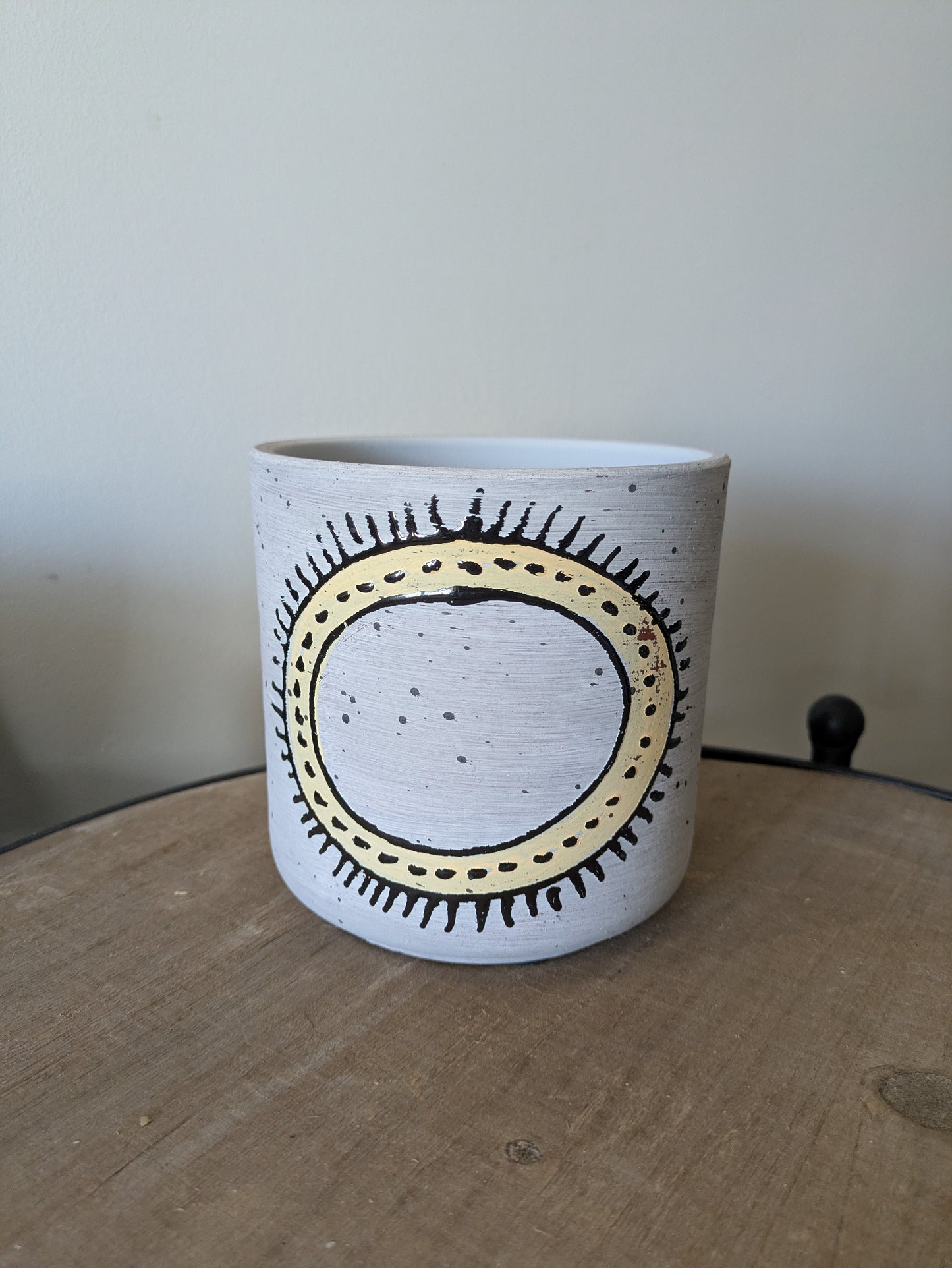 Modern Sun Concrete Planter Pot 5"