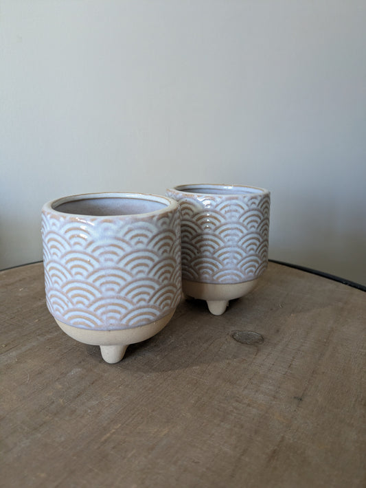 Rainbow Pattern Footed Cache Pot Planter 3"