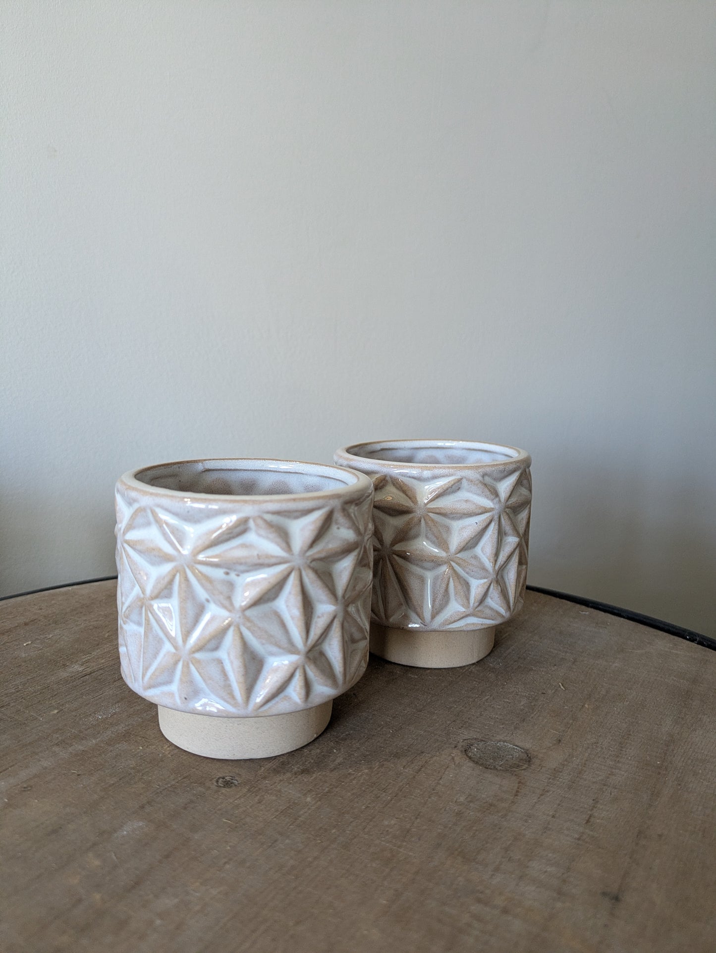 Raised Geometric Cache Pots Planters 3"