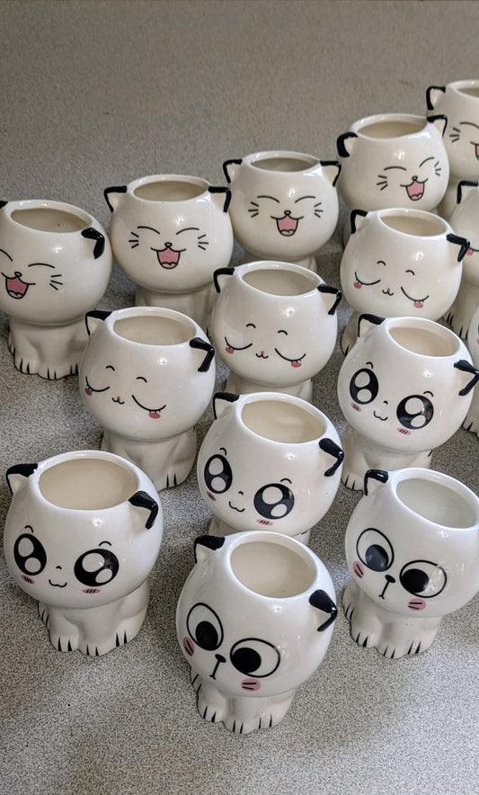 Cutie Kitty Face Planters 2" - 4 Faces to Choose From