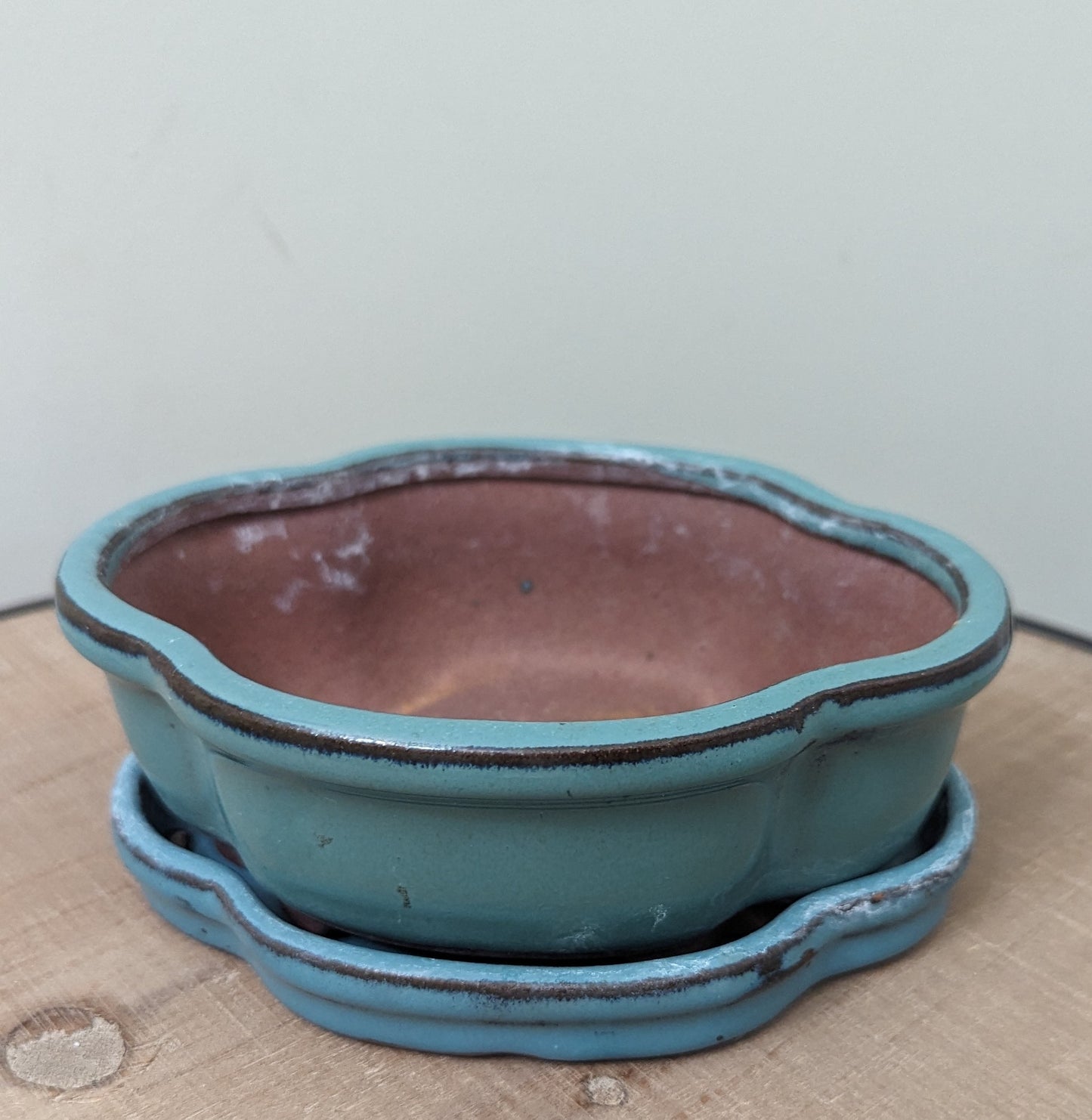 Terracotta Blue Glazed Bonsai Planter