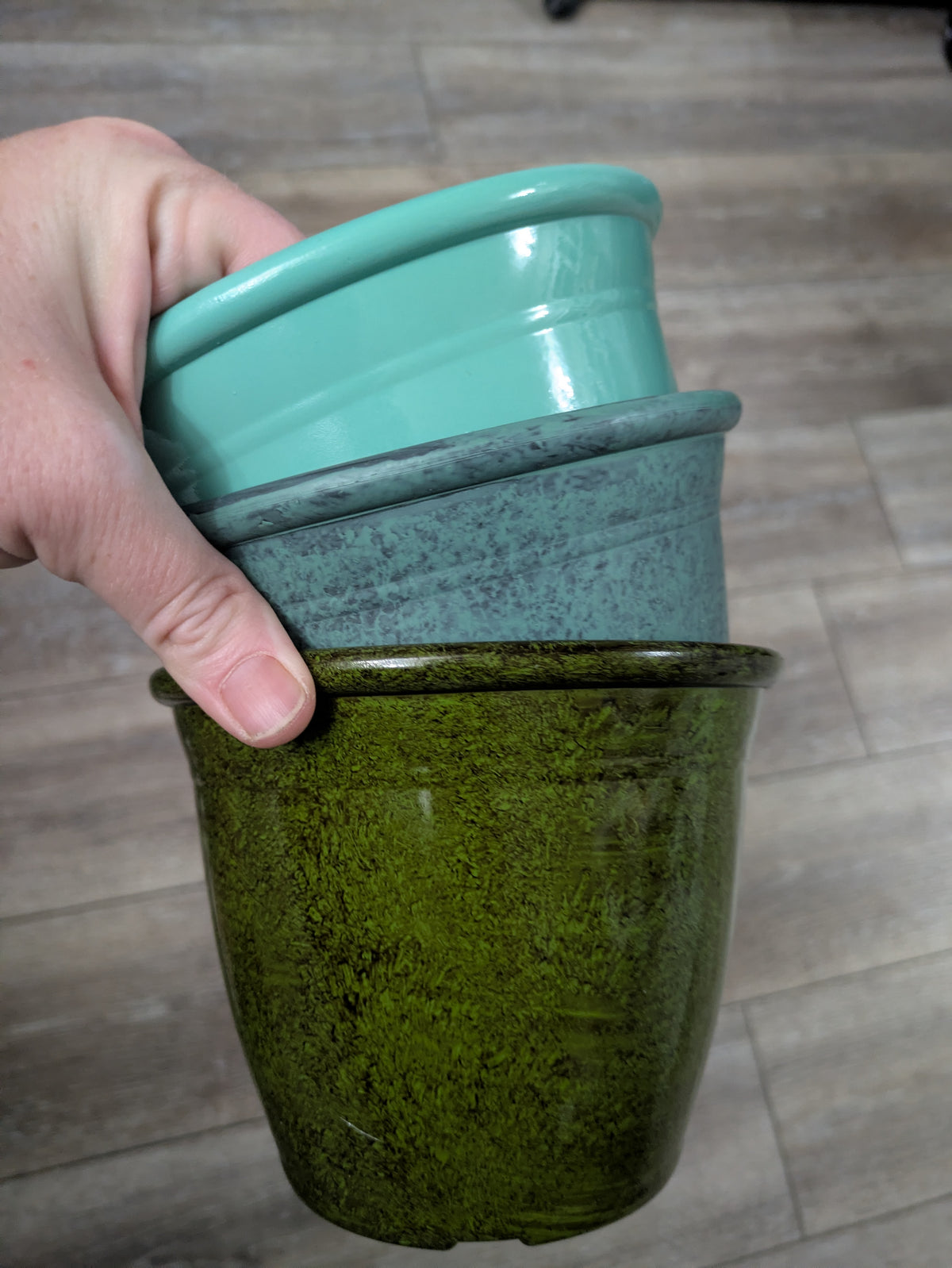 Plastic Cache Pots Planters Multi Colors 5"